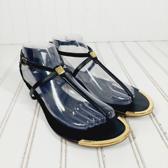 DV By Dolce Vita Tong Open Toe Logo Back Zip T-Strap Flat Sandals A16 - Picture 4 of 10